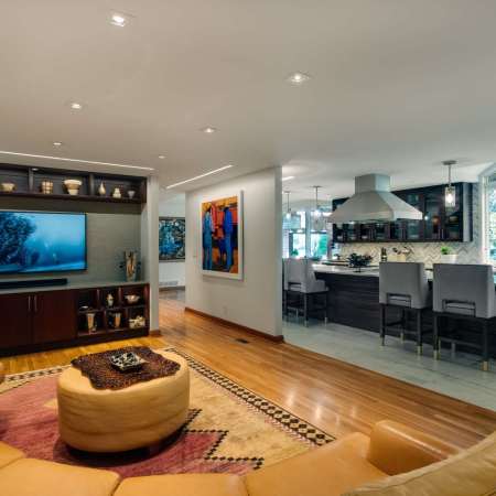 Knolls Neighborhood Project - Living Room with Open Concept View of Kitchen